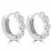 1.20 ct ttw Ladies Round Cut Diamond Hoop Huggie Earrings In 14 Kt White Gold 1.20 ct ttw Ladies Round Cut Diamond Hoop Huggie Earrings In 14 Kt White Gold